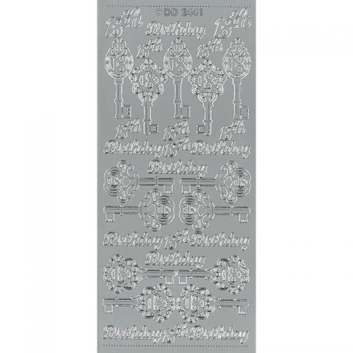 Peel Off Stickers - Happy Birthday 18th - Silver